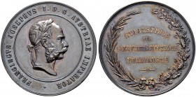 RDR / ÖSTERREICH 
 Franz Joseph I. 1848-1916 
 Silbermedaille o. J. (1871). Staatspreis für landwirtschaftliche Verdienste. Unsigniert, Stempel von ...