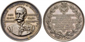 RDR / ÖSTERREICH 
 Franz Joseph I. 1848-1916 
 Silbermedaille 1895. Auf den Tod des Prinzen Wilhelm von Montenuovo, gewidmet von der Numismatischen ...