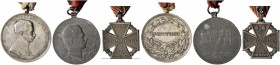 RDR / ÖSTERREICH 
 Karl I. 1916-1918 
 Diverse Medaillen -. Auszeichnungen während des 1. Weltkrieges mit Band. Silber­medaille o. J. Zinkmedaille 1...