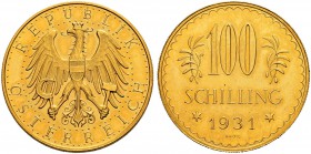RDR / ÖSTERREICH 
 I. Republik. 1918-1938 
 100 Schilling 1931, Wien. 23.50 g. Schl. 684. Fr. 520. Fast FDC.