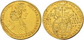RDR / ÖSTERREICH 
 Olmütz, Bistum 
 Wolfgang von Schrattenbach, 1711-1738. 3 Dukaten 1717. WOLFFG: D: G: S: R: E: PRESB·CARD·DE SCHRATTEMB·EP·OL· Bü...