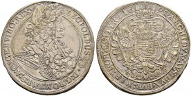 RDR / ÖSTERREICH 
 UNGARN 
 Leopold I. 1657-1705 
 Taler 1695, Kremnitz. 28.30 g. Huszar 1374. Dav. 3264. Sehr schön-gutes sehr schön.