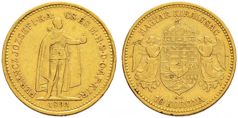 RDR / ÖSTERREICH 
 UNGARN 
 Franz Joseph I. 1848-1916 
 4 Forint-10 Francs 18...