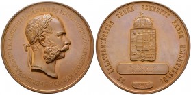 RDR / ÖSTERREICH 
 UNGARN 
 Franz Joseph I. 1848-1916 
 Bronzemedaille o. J. (1907). Preismedaille. Brustbild nach rechts. Rv. Gekröntes Wappen, da...