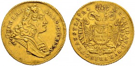 RDR / ÖSTERREICH 
 UNGARN 
 Siebenbürgen 
 Karl VI. 1711-1740. Dukat 1724. 3.46 g. Huszar 897. Resch 28. Fr. 520. Sehr schön-fast vorzüglich.