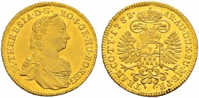 RDR / ÖSTERREICH 
 UNGARN 
 Siebenbürgen 
 Maria Theresia, 1740-1780. Dukat 1752. 3.49 g. Huszar 958. Resch 39. Fr. 543. Vorzüglich-FDC.