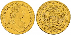 RDR / ÖSTERREICH 
 UNGARN 
 Siebenbürgen 
 Maria Theresia, 1740-1780. Dukat Dukat 1754. 3.48 g. Huszar 958. Resch 54. Fr. 543. Kl. Randfehler und k...