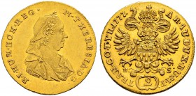 RDR / ÖSTERREICH 
 UNGARN 
 Siebenbürgen 
 Maria Theresia, 1740-1780. Doppeldukat 1772. Mzz. H.-S? 6.97 g. Huszar 954. Resch -. Fr. 541. Justiert. ...