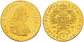 RDR / ÖSTERREICH 
 UNGARN 
 Siebenbürgen 
 Maria Theresia, 1740-1780. Doppeldukat 1773. 6.97 g. Huszar 961. Resch 186. Fr. 544. Sehr schön-vorzügli...