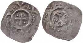 BAMBERG BISTUM
Otto II. von Andechs-Meranien, 1177-1196. Dünnpfennig o. J. Vs.: Kreuz, in den Winkeln je eine Kugel, umher Wulstreif, umgeben von sec...