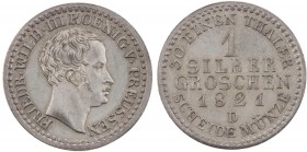 BRANDENBURG - PREUSSEN PREUSSEN, KÖNIGREICH
Friedrich Wilhelm III., 1797-1840. Silbergroschen 1821 D AKS 27; J. 56. vz