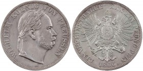 BRANDENBURG - PREUSSEN PREUSSEN, KÖNIGREICH
Wilhelm I., 1861-1888. Vereinstaler 1866 A Berlin Auf den Sieg über Österreich AKS 117; J. 98; Thun 271. ...