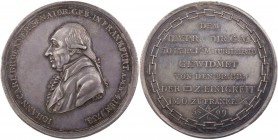 FRANKFURT STADT
 Silbermedaille 1809 (v. L'Allemant) Auf das 50-jährige Freimaurerjubiläum von J. C. Brönner, gewidmet von der Loge &quot;Zur Einigke...