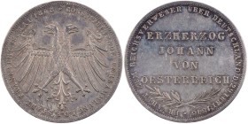 FRANKFURT STADT
 Doppelgulden 1848 Erzherzog Johann von Österreich AKS 39; J. 46; Thun 135; Kahnt 176. Kratzer, ss-vz