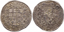 KÖLN ERZBISTUM
Ferdinand von Bayern, 1612-1650. 4 Albus 1642 Bonn, Mmz. BS (Benedict Stephani) (Blaffert), Vs.: vierfeldiges Wappen, Rs.: Wappen unte...