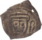 KONSTANZ BISTUM
Anonym, um 1150-1160. Einseitiger, vierzipfeliger Pfennig o. J. Kopf mit nimbenartiger Kopfbedeckung v. v., rechts Krummstab Klein/Ul...
