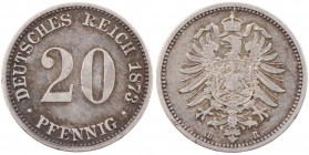 REICHSKLEINMÜNZEN
 20 Pfennig 1873 B J. 5. ss