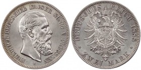 REICHSSILBERMÜNZEN PREUSSEN
Friedrich III., 1888. 2 Mark 1888 A J. 98. vz-St