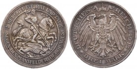 REICHSSILBERMÜNZEN PREUSSEN
Wilhelm II., 1888-1918. 3 Mark 1915 A Zur Jahrhundertfeier der Zugehörigkeit der Grafschaft Mansfeld zu Preussen J. 115. ...