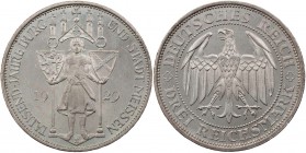 WEIMARER REPUBLIK
 3 Reichsmark 1929 E 1000 Jahre Burg und Stadt Meißen J. 338. vz