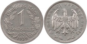 DRITTES REICH
 1 Reichsmark 1939 G J. 354. R vz