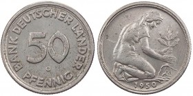 BUNDESREPUBLIK DEUTSCHLAND
 50 Pfennig 1950 G J. 379. vz