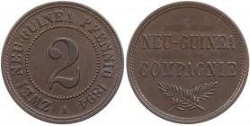 DEUTSCHE KOLONIEN DEUTSCH-NEU-GUINEA
 2 Neu-Guinea Pfennig 1894 A J. 702. vz