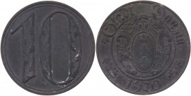 DANZIG FREIE STADT
 10 Pfennig 1920 J. D 1b. ss-vz