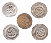 ALTDEUTSCHLAND BAMBERG, BISTUM
 Lot Silbermünzen 13. Jh. Pfennig, unter Heinrich I. von Bilversheim 1242-1257 (3x), Berthold von Leiningen, 1258-1285...