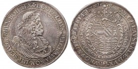RÖMISCH-DEUTSCHES REICH
Leopold I., 1657-1705. Doppelter Reichstaler 1678 (Jahreszahl im Stempel aus 1675 geändert) Graz, Mmz. IA-N, Johann Anton Now...