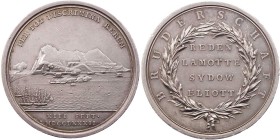 GIBRALTAR
Britische Kolonie. George III, 1760-1820. Silbermedaille 1782 (v. Lewis Pingo) General Eliott Medaille, auf die Belagerung von Gibraltar, V...