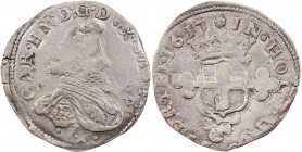 ITALIEN SAVOYEN
Carlo Emanuele I., 1580-1630. 2 Fiorini di camera 1617 Turin Vs.: Brustbild n. r., Rs.: bekröntes Wappen auf Kreuz Cudazzo 645 l. 6.7...