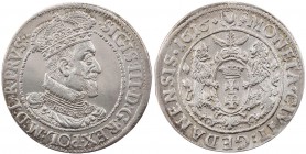 POLEN DANZIG
Sigismund III., 1587-1632. Ort (1/4 Reichstaler) 1616 Vs.: bekrönte Büste n. r., Rs.: bekröntes Stadtwappen zwischen 2 Löwen, Mmz. SA Ba...