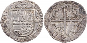 SPANIEN KÖNIGREICH
Felipe II., 1556-1598. 4 Reales o. J. Sevilla Vs.: bekröntes Wappen, Rs.: quadriertes Wappen Kastilien/Leon Cayon 3790. 13.42 g. s...