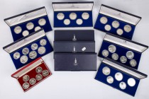 RUSSLAND SOWJETUNION, 1917-1991
 Lot Silbermünzen 1978-1980 9 verschiedene Sätze offizielle Gedenkmünzen zu 5 und 10 Rubel in Silber, anlässlich der ...