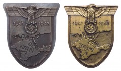 DEUTSCHLAND
Drittes Reich Lot 1942-1943 Ärmelschild Krim OEK 3871 ME, KM. 2 Stück ss-vz