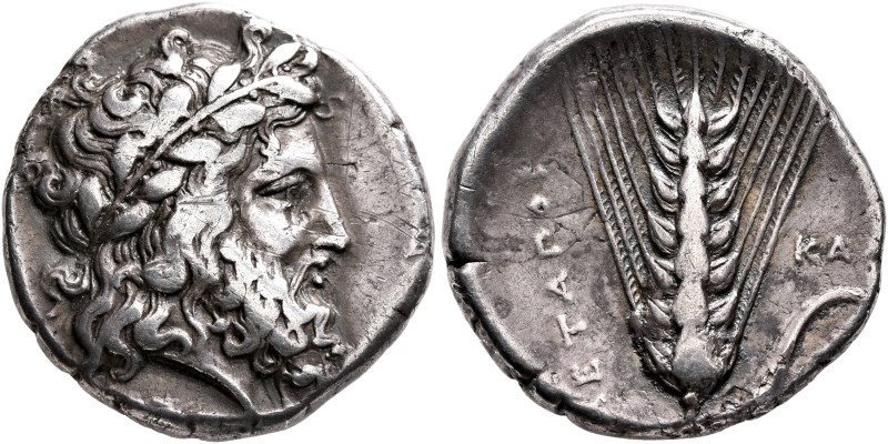 LUCANIA. Metapontion. Circa 340-330 BC. Didrachm or Nomos (Silver, 21 mm, 7.57 g...