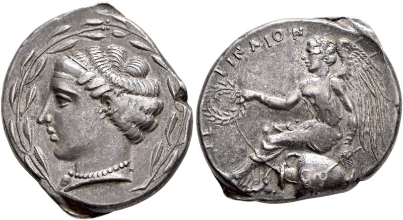 BRUTTIUM. Terina. Circa 440-425 BC. Didrachm or Nomos (Silver, 23 mm, 7.65 g, 5 ...