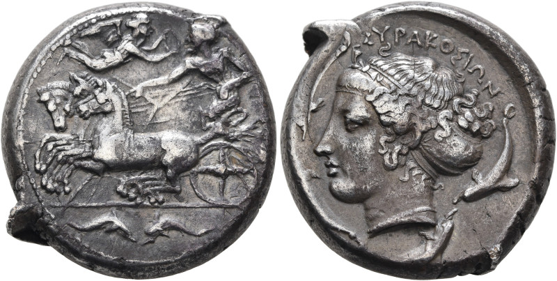 SICILY. Syracuse. Second Democracy, 466-405 BC. Tetradrachm (Silver, 26 mm, 16.9...