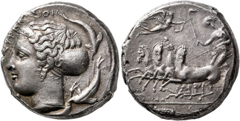 SICILY. Syracuse. Second Democracy, 466-405 BC. Tetradrachm (Silver, 23 mm, 17.1...
