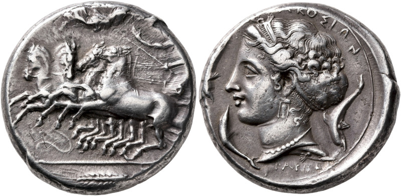 SICILY. Syracuse. Dionysios I, 405-367 BC. Tetradrachm (Silver, 25 mm, 17.21 g, ...