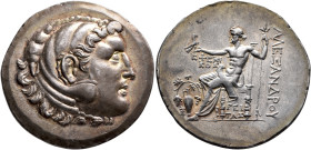 KINGS OF MACEDON. Alexander III ‘the Great’, 336-323 BC. Tetradrachm (Silver, 33 mm, 16.71 g, 1 h), Echenikos and Geitas, magistrates. Temnos, circa 1...