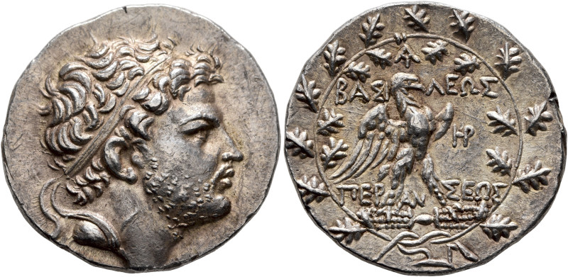 KINGS OF MACEDON. Perseus, 179-168 BC. Tetradrachm (Silver, 29 mm, 17.24 g, 1 h)...