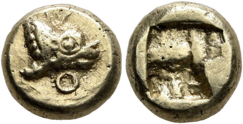 IONIA. Phokaia. Circa 625/0-522 BC. Hekte (Electrum, 9 mm, 2.16 g, 1 h). Forepar...