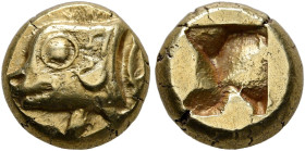 IONIA. Phokaia. Circa 625/0-522 BC. Hekte (Electrum, 9 mm, 2.59 g, 1 h). Head of a seal to left; in field to right, small seal downward. Rev. Incuse s...