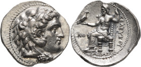 SELEUKID KINGS OF SYRIA. Seleukos I Nikator, 312-281 BC. Tetradrachm (Silver, 30 mm, 17.00 g, 7 h), Seleukeia on the Tigris, circa 300-296/5. Head of ...
