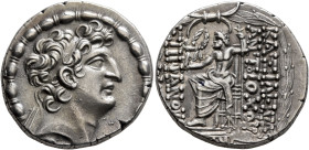 SELEUKID KINGS OF SYRIA. Antiochos VIII Epiphanes (Grypos), 121/0-97/6 BC. Tetradrachm (Silver, 26 mm, 16.24 g, 12 h), Antiochia on the Orontes, circa...