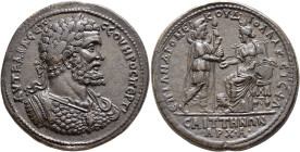 LYDIA. Saitta. Septimius Severus, 193-211. Medallion (Orichalcum, 49 mm, 52.65 g, 6 h), Androneikos, son of Iollas Kratistos Stephanophoros and first ...