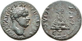 CAPPADOCIA. Caesaraea-Eusebia. Domitian, as Caesar, 69-81. Assarion (Bronze, 20 mm, 5.54 g, 12 h), RY 10 (of Vespasian) = 77/8. ΔΟΜΙΤΙΑΝΟϹ ΚΑΙ ϹЄΒΑϹΤΟ...