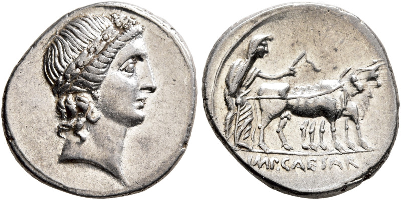 Octavian, 44-27 BC. Denarius (Silver, 20 mm, 3.76 g, 6 h), uncertain mint in Ita...